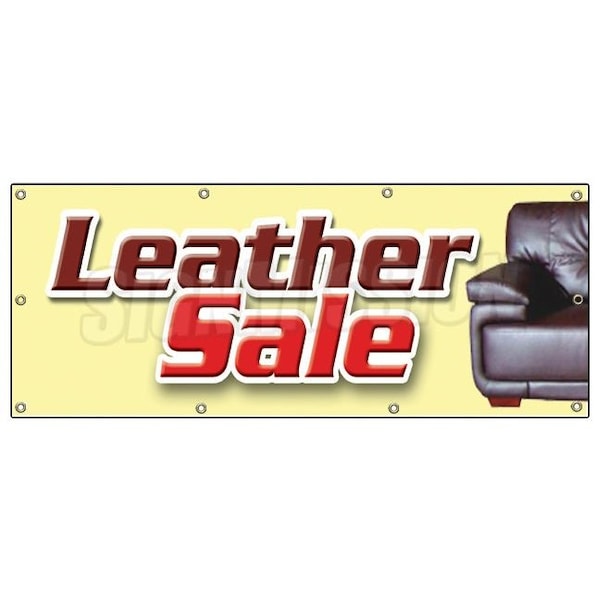 Signmission LEATHER SALE BANNER SIGN sofa couch signs chair recliner B-96 Leather Sale - main